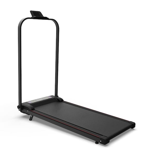 Foldable 2 in 1 Treadmill 40.94 in. Black ABS+Rubber+Steel Assembled Durable Construction Easy to Install