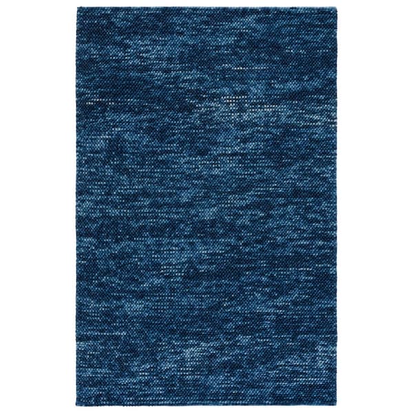 Natura 3 ft. x 5 ft. Navy/Blue Textured Solid Area Rug