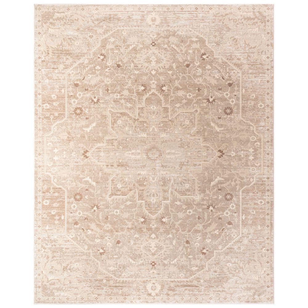 Home Decorators Collection Solara 9 ft. x 12 ft. BeigeMedalion Area Rug ...