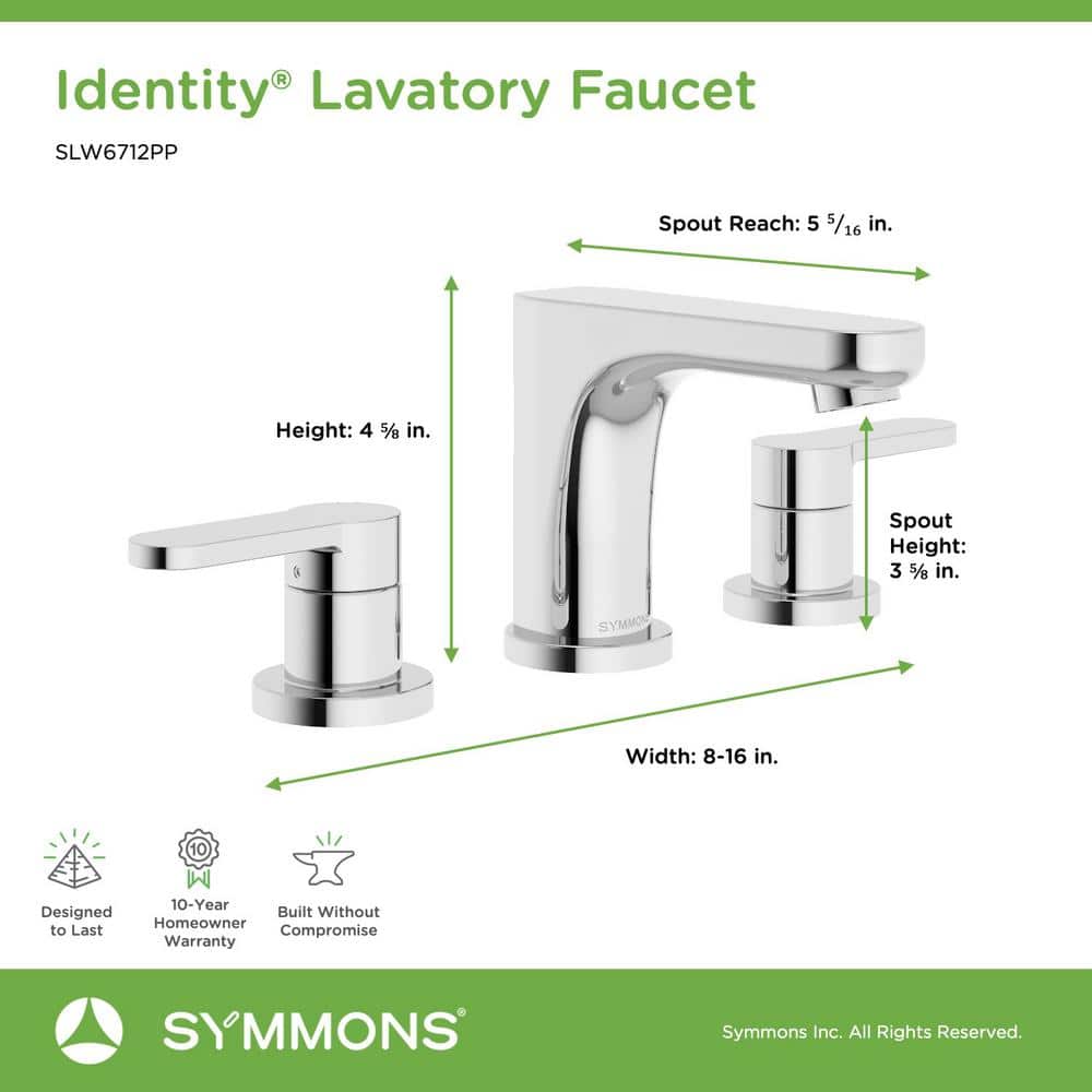 Polished Chrome Widespread Two-Handle Bathroom Faucet with Push Pop Drain