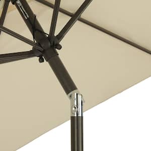 7.5 ft. Steel Market Tilt Patio Umbrella in Beige