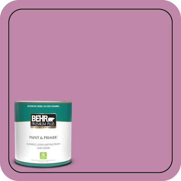 BEHR PREMIUM PLUS 1 qt. #M120-5 Rosy Semi-Gloss Enamel Low Odor Interior Paint & Primer