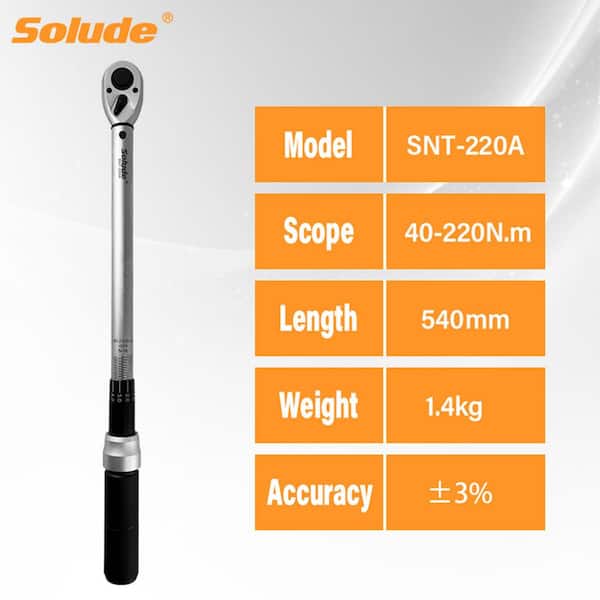 MYWISH 1/2 in. Drive Adjustable Torque Wrench (29.5-162 ft.-lb