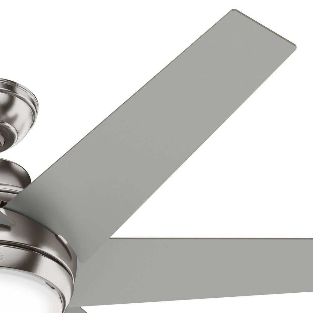 Sotto 52" Brushed Nickel Modern Ceiling Fan with LED Light and Remote