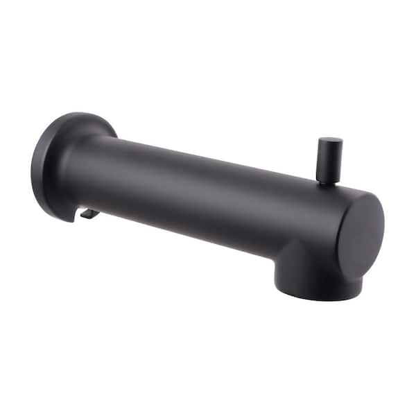 Tub Spout with Diverter 8 in. Round Bathtub Faucet with Decorative Matte Black Finish