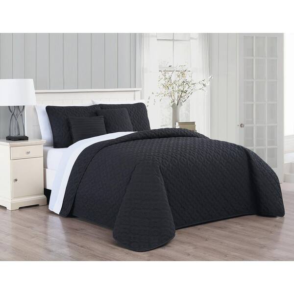 Avondale Manor Minnie 9-Piece Black/White King Quilt Set