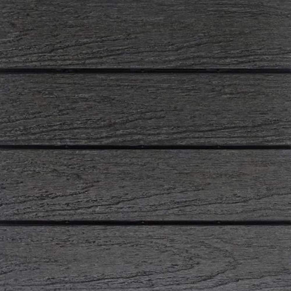 NewTechWood UltraShield Naturale 1 ft. x 1 ft. Quick Deck Outdoor Composite Deck Tile in Hawaiian Charcoal (10 sq. ft. Per Box)