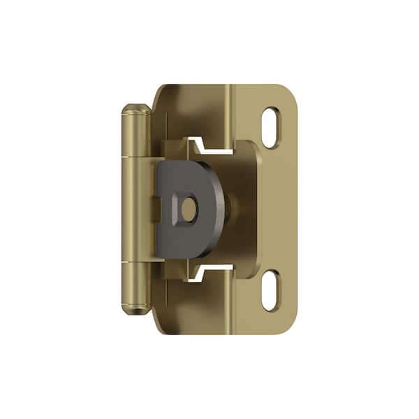 Amerock Golden Champagne 1/2 in. (13 mm) Overlay Single Demountable, Partial Wrap Cabinet Hinge (2-Pack)