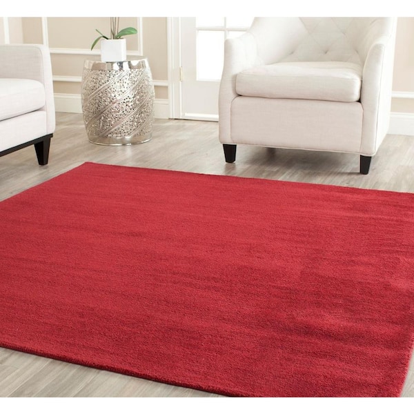 Himalaya Red 8 ft. x 8 ft. Square Solid Area Rug