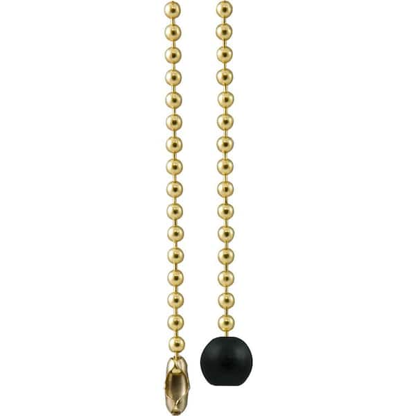 GE 3 ft. Brass and Wooden Ball Beaded Chain