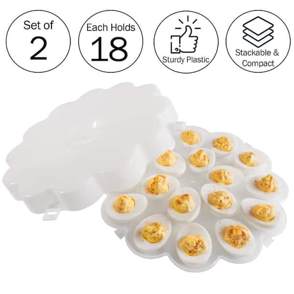  10 Pcs Plastic Appetizer Serving Tray with Lid Round