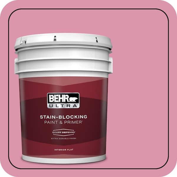 BEHR ULTRA 5 gal. #110B-4 Foxy Pink Extra Durable Flat Interior Paint & Primer