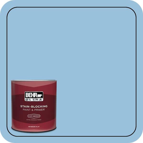 BEHR ULTRA 1 qt. #M520-3 Charismatic Sky Extra Durable Flat Interior Paint & Primer