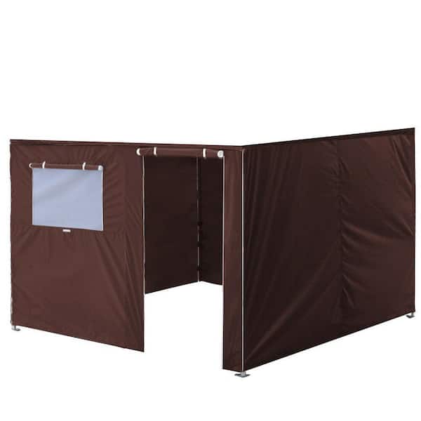 Terracemaster Series 10 ft. x 10 ft. Brown Pop-up Canopy Tent with 4-Zippered Sidewalls
