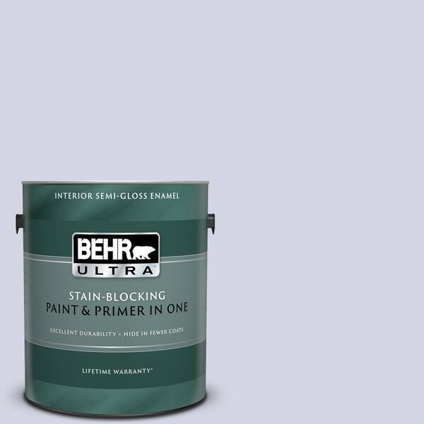 BEHR ULTRA 1 gal. #UL240-11 Hint Of Violet Semi-Gloss Enamel Interior Paint and Primer in One
