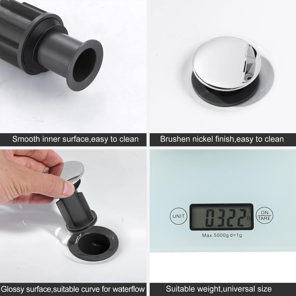 Polished Chrome Pop-Up Drain Assembly for Bathroom Sinks