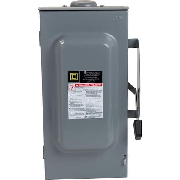 Square D 100 Amp 240-Volt 3-Pole 3-Phase Non-Fusible Outdoor General Duty Safety Switch