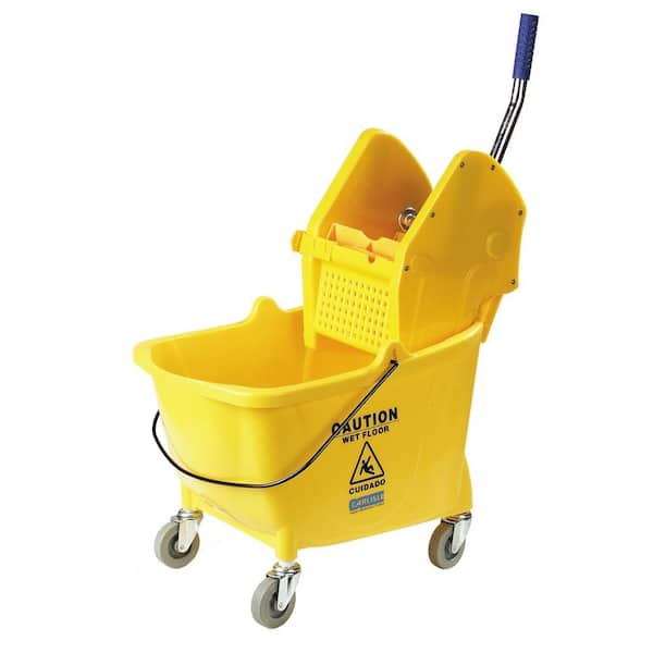 Carlisle 26/35 qt. Yellow Bucket with Downpress Wringer 3690504 - The ...