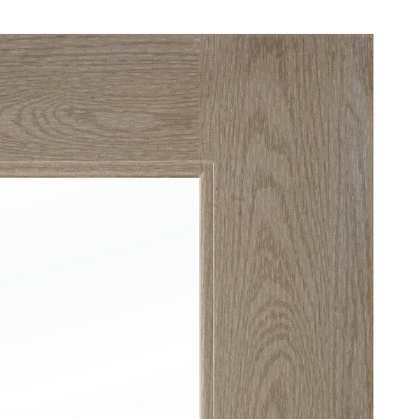 Faux Pivot 36in.x 79in. 3-Lite Left-Hand Clear Glass Oiled Leather Stain Fiberglass Front Door Kit w/Quick Assemble Jamb