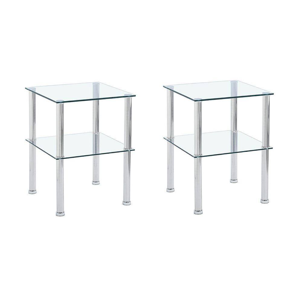 17.71 in. Clear Square Glass End Table price history on PriceWatchPro