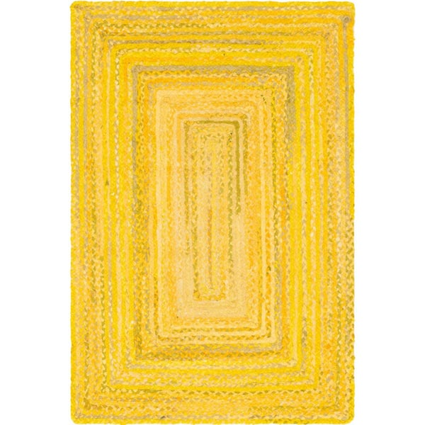 Braided Chindi Yellow 4 ft. x 6 ft. Area Rug