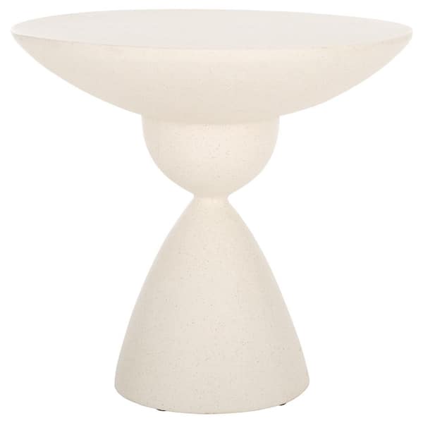 SAFAVIEH Atley 18.11 in. White Round Concrete End Table