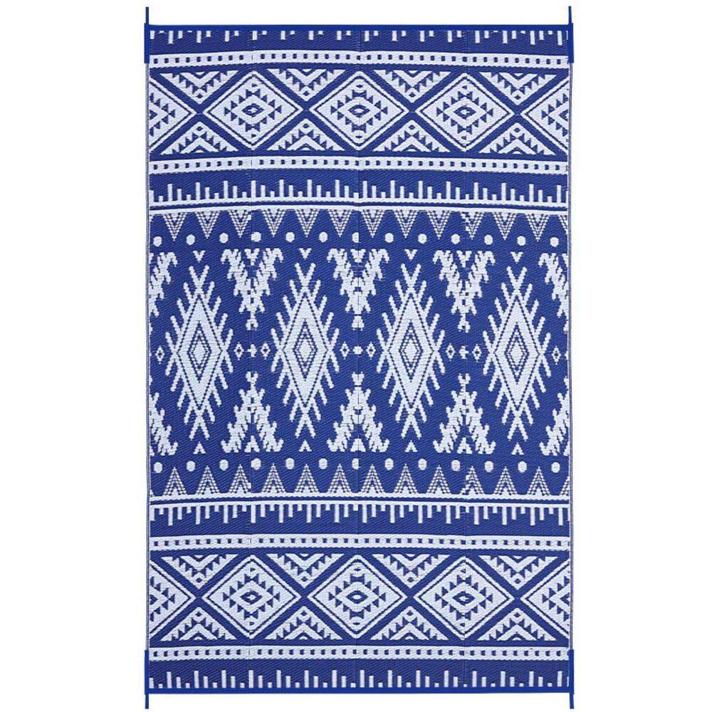 Outdoor Rug Waterproof 9 x 12 ft. Reversible Outdoor Plastic Straw Rug, Boho Patio Rug Blue and White price history on PriceWatchPro