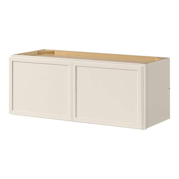 Leyton 30 in. W x 12 in. D x 12 in. H Ready to Assemble Plywood Slim Shaker Wall Bridge Kitchen Cabinet in Antique White