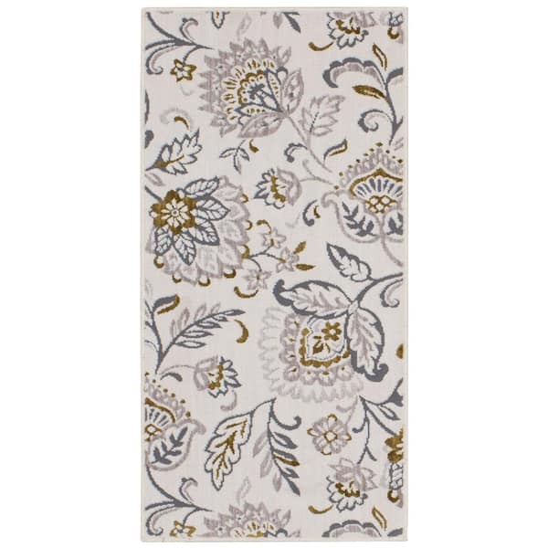 Home Decorators Collection Paladium Beige 2 ft. x 4 ft. Floral Scatter Area Rug