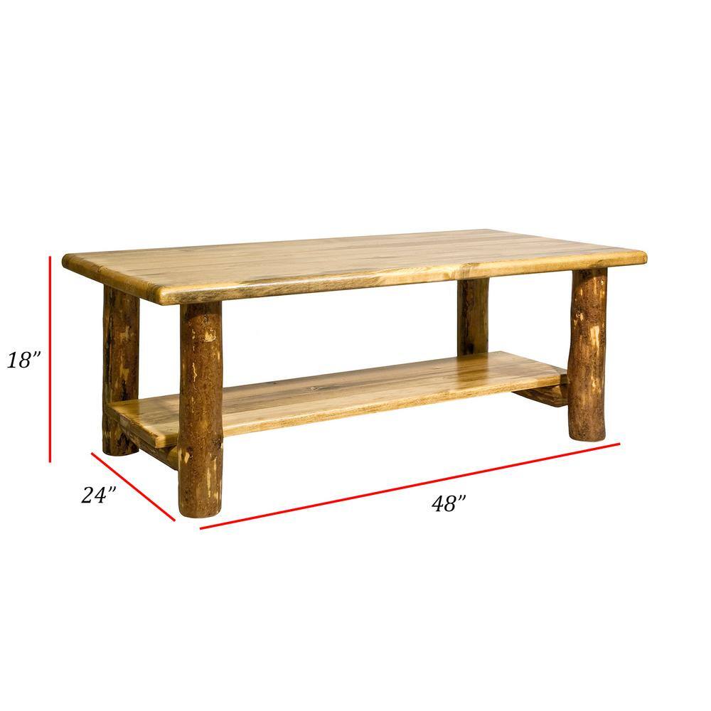 Puritan Pine Rectangular Coffee Table with Underneath Storage
