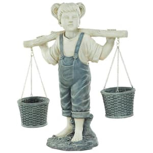 31.5 in. H Flowers for Felicity Little Girl Garden Large Statue