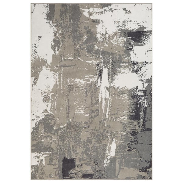 Amer Rugs Alpine 8 x 10 Ivory Abstract Pattern Area Rug for High Traffic Living Room Dining Room Bedroom