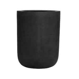 17.72 in. W and 23.62 in. H Extra Large Round Black Fiberstone Indoor Outdoor Dice Planter