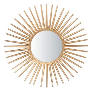 Medium Sunburst Gold Novelty Mirror (36.0 in. H x 36.0 in. W)
