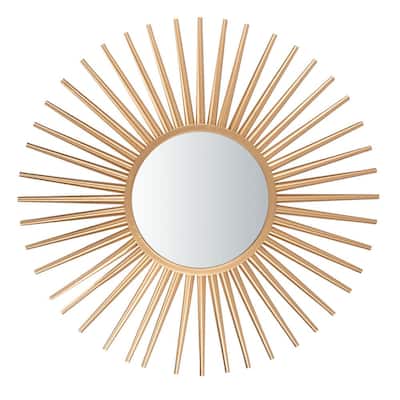 Medium Sunburst Gold Novelty Mirror (36.0 in. H x 36.0 in. W)