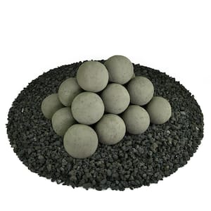 3 in. Set of 20 Ceramic Fire Balls in Charcoal Gray