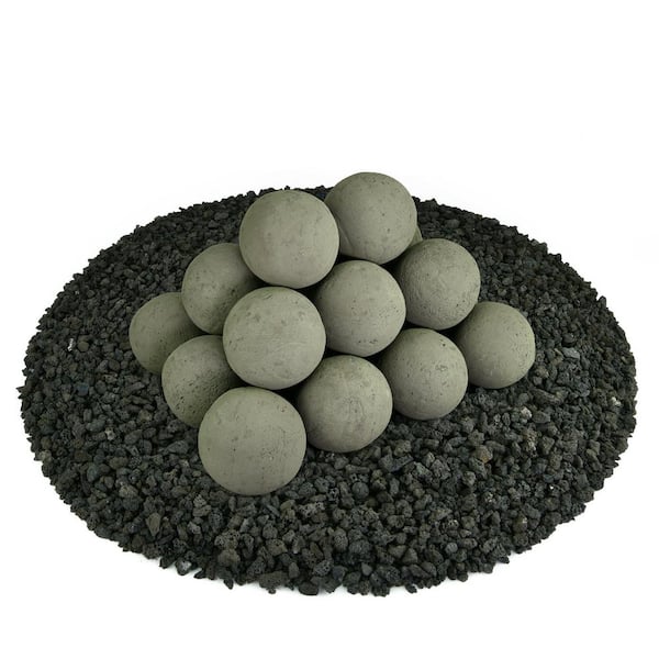 Unbranded 3 in. Set of 20 Ceramic Fire Balls in Charcoal Gray