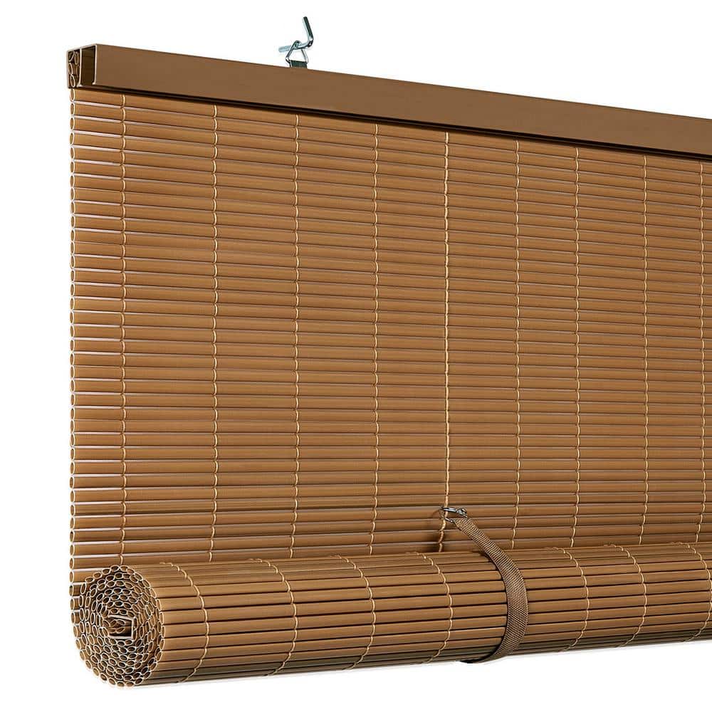 Cordless Solstice 48"x72" Vinyl Roll-Up Blind in Woodtone