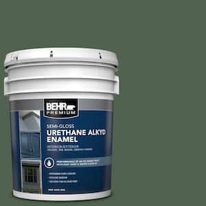 5 gal. #BXC-60 Pasture Green Urethane Alkyd Semi-Gloss Enamel Interior/Exterior Paint