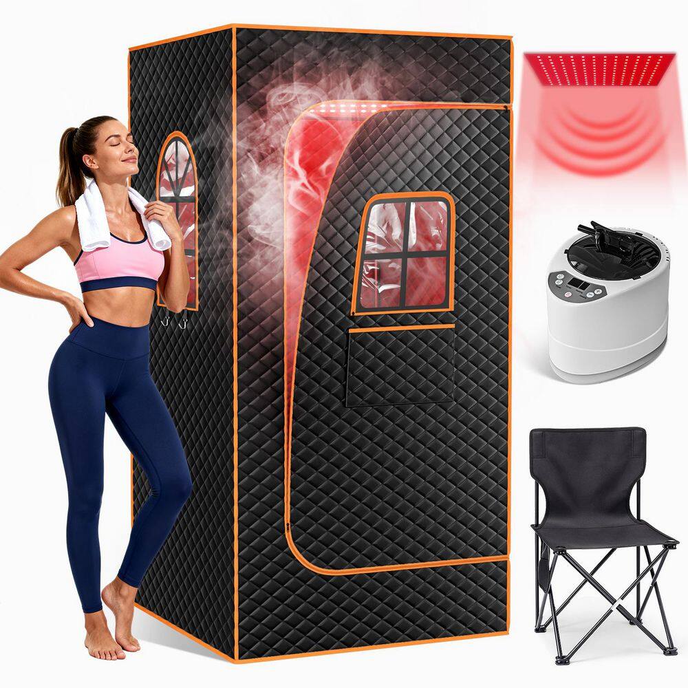 1 Person Sauna Box with Steamer and Folding Chair, 2 Windows 71 in. x 35 in. Red Light Therapy Tent with A Therapy Lamp price history on PriceWatchPro