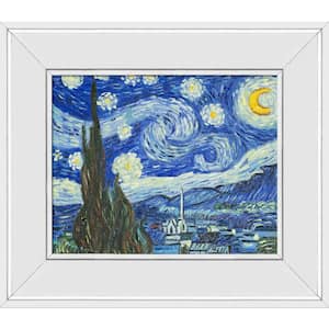 Starry Night by Vincent Van Gogh Galerie White Framed Nature Oil Painting Art Print 12 in. x 14 in.