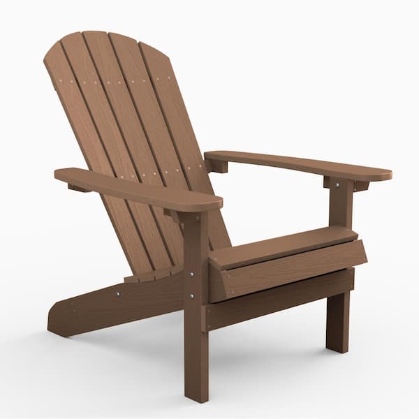 Mximu Classic Teak Plastic Outdoor Patio Adirondack Chair