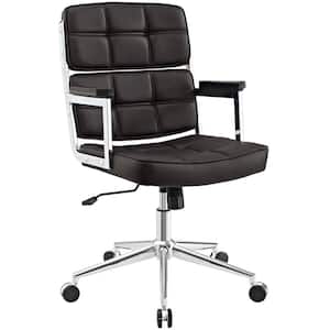 Portray Brown High-Back Upholstered Vinyl Office Chair