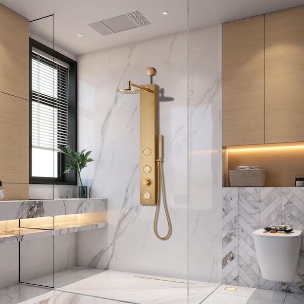 ANZZI Beverly Series 43 in. 3-Jetted Shower Tower with Heavy