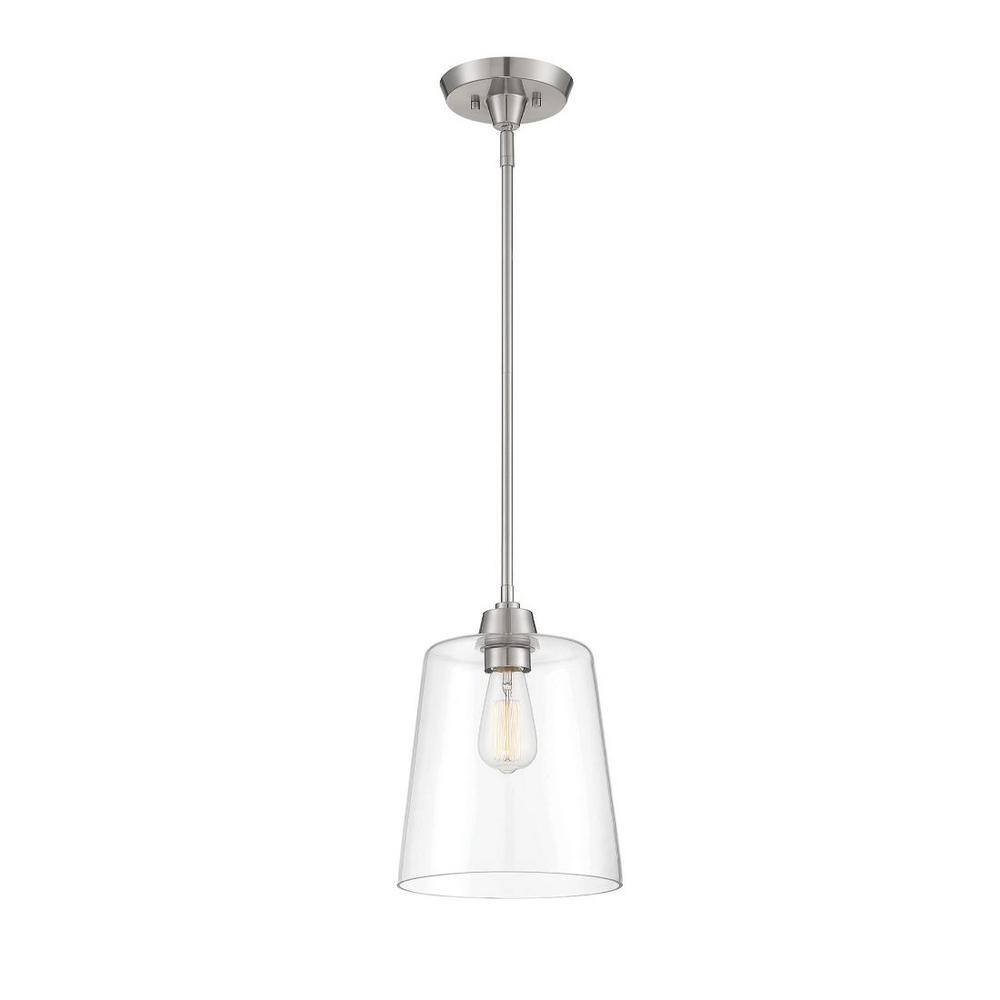 Templeton Brushed Nickel 11.5" Pendant Light with Clear Glass Shade