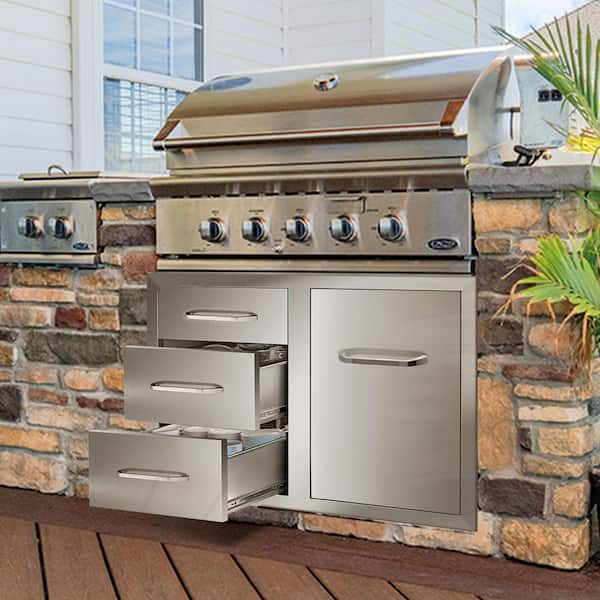 Outdoor Kitchen Door Drawer Combo 22.6 in . 1- Drawer with Propane Drawer, Access Drawer