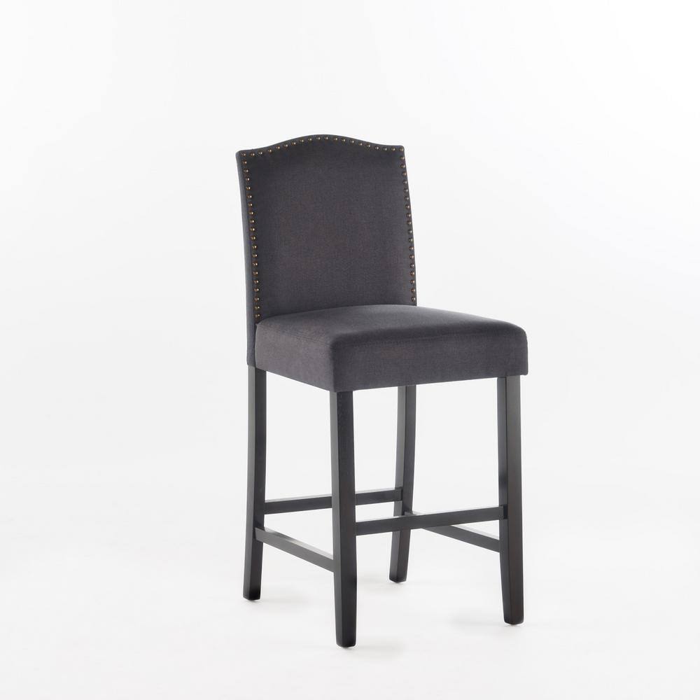 Merritt Dark Charcoal and Wood Extra Tall Counter Stools, Set of 2