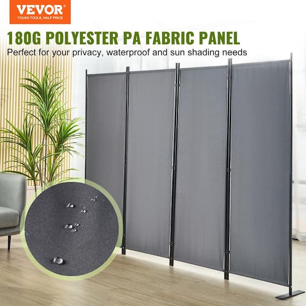 VEVOR 4-Panel Room Divider 5.6 ft. Fabric Partition Room Dividers