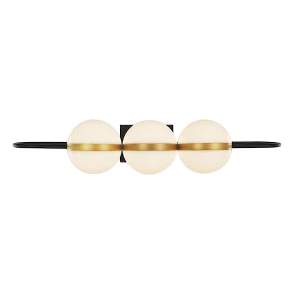 Tagliato 6 in. 1 Light 11-Watt Matte Black/Brushed Gold Integrated LED Vanity Light