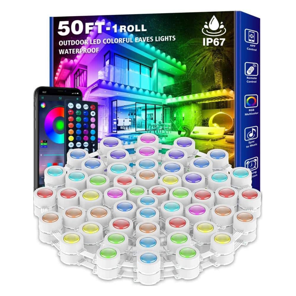 50 ft. Smart Hardwired Color-Changing Integrated LED Strip Light RGB Under 